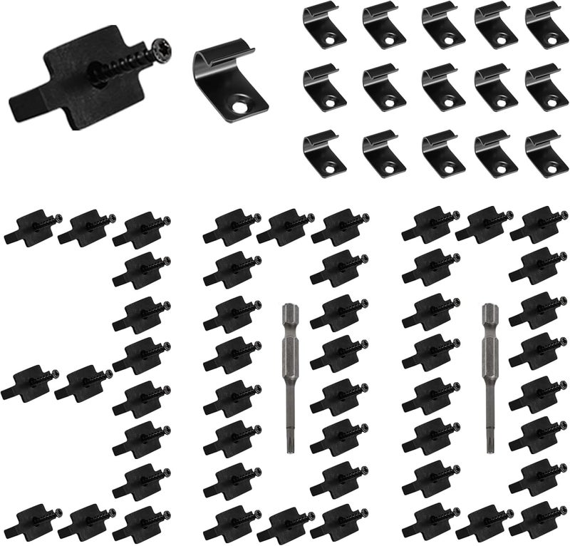 HEYLEAYAR 300 Pcs Hidden Fastener Clips,Hidden Deck Fasteners with 304 Stainless Steel Start Clips and Screws for Composite Decking Board,Plastic T Clips for 165 SQ.FT. - Image 1